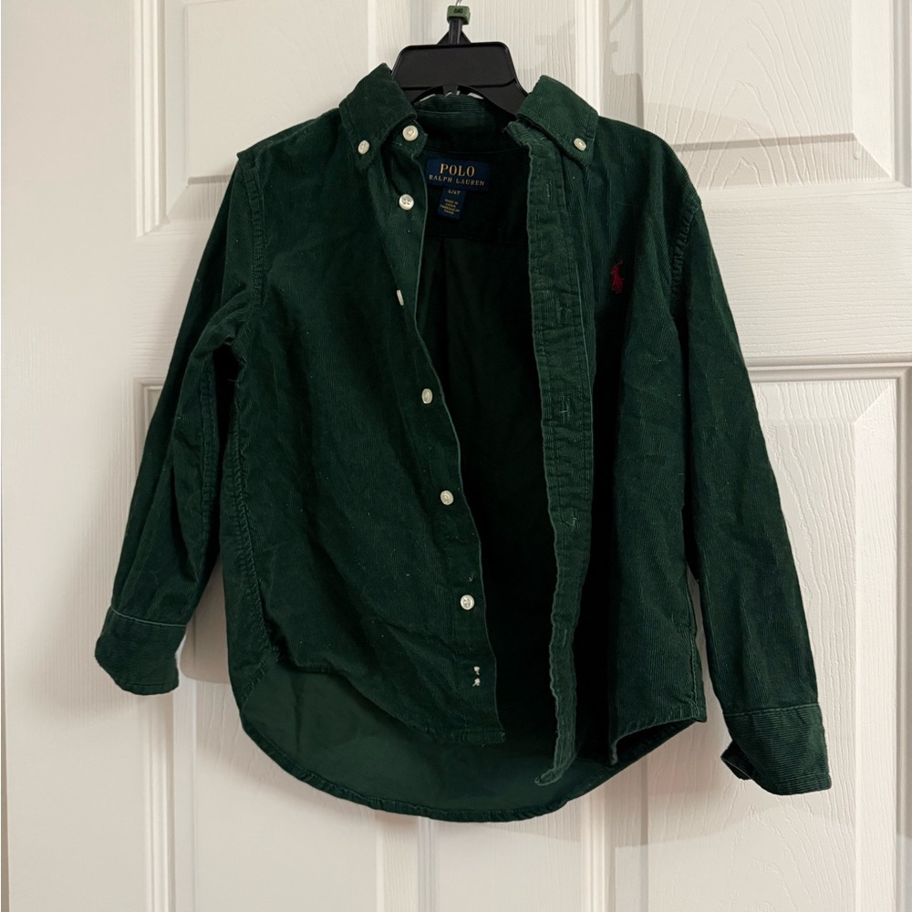 RL kids green corduroy shirt